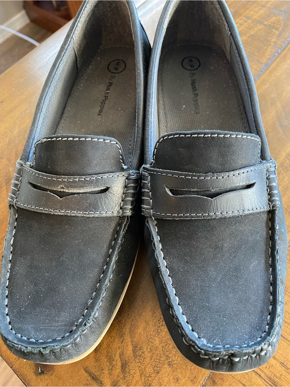 Hush Puppies Loafers Black Suede women’s size 6.5